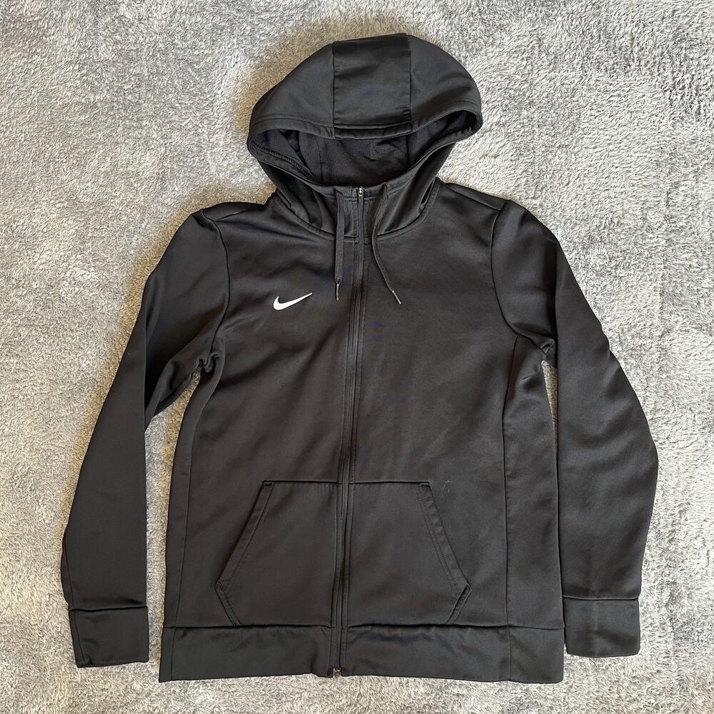 Nike Dri-FIT Black Athletic Therma Full Zip Training Hoodie Sweatshirt Mens Sz M